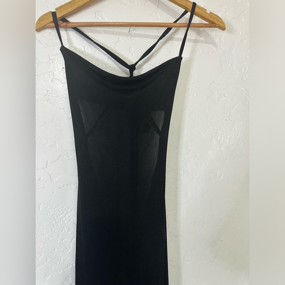 Black backless sheer maxi dress - Picture 5 of 6